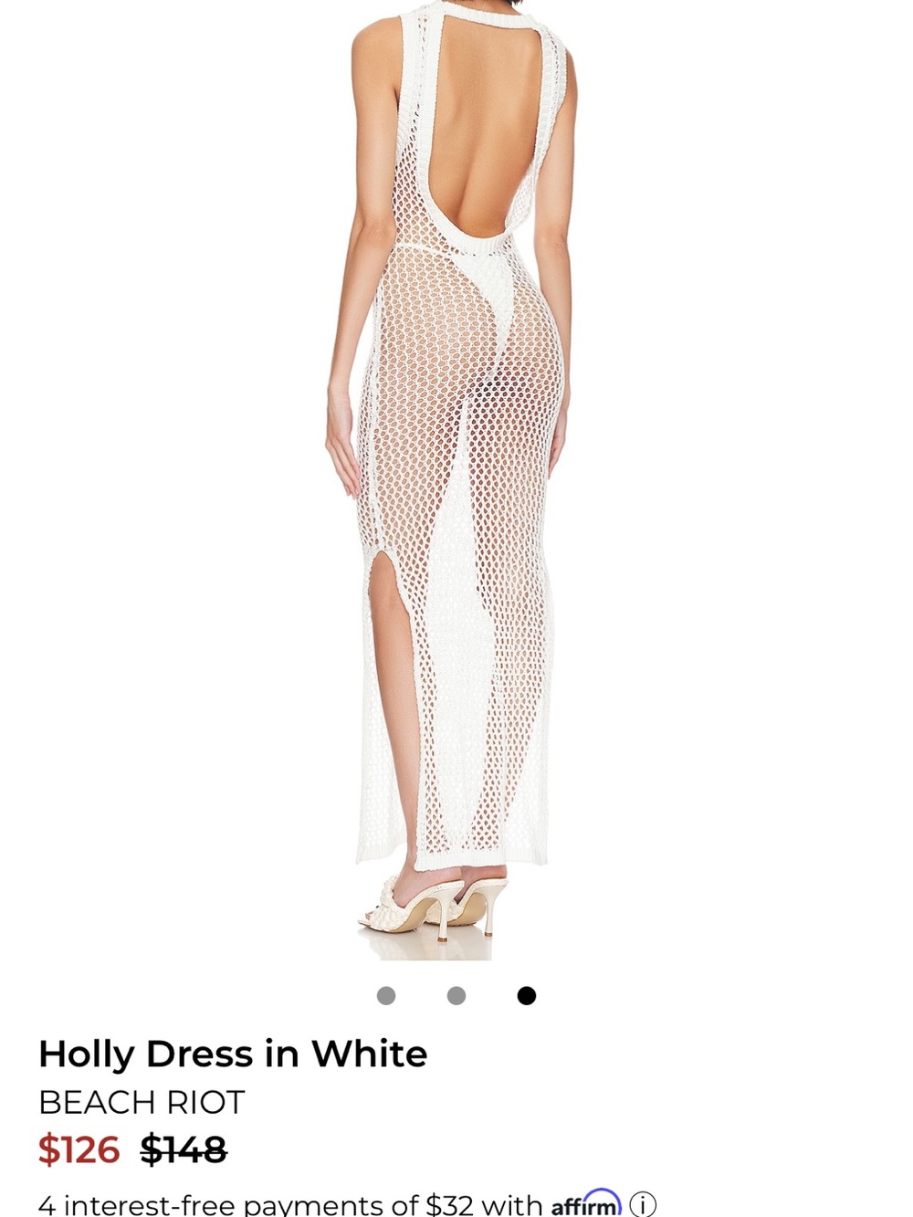 Beach Riot White Crochet Maxi Swim Coverup Dress - Picture 2 of 3